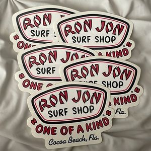 FIVE Ron Jon stickers
